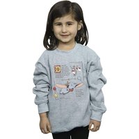 Disney Girl's Dumbo Story Book Page Sweatshirt in Grey | Size: 3-4 Years