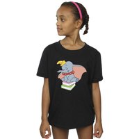 Girl's Dumbo Sitting On Books Cotton T-Shirt in | Size: 12-13 Years