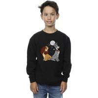 Disney Boy's Lady & The Tramp Moon Sweatshirt in Black | Size: 12-13 Years