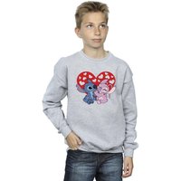 Disney Boy's Lilo & Stitch Hearts Sweatshirt in Grey | Size: 7-8 Years