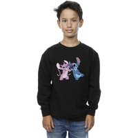 Disney Boy's Lilo & Stitch Kisses Sweatshirt in Black | Size: 7-8 Years