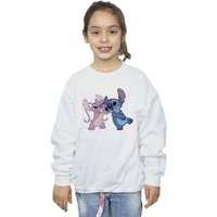 Disney Girl's Lilo & Stitch Kisses Sweatshirt in White | Size: 7-8 Years