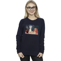 Disney Women's Lady & The Tramp Spaghetti Photo Sweatshirt in Navy | Size: Small