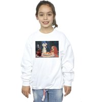 Disney Girl's Lady & The Tramp Spaghetti Photo Sweatshirt in White | Size: 9 Years
