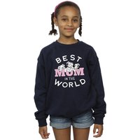 Disney Girl's 101 Dalmatians Best Mum In The World Sweatshirt in Navy | Size: 3-4 Years