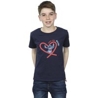 Disney Boy's Lilo & Stitch Love You Mum T-Shirt in Navy | Size: 9 Years
