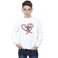 Disney Boy's Lilo & Stitch Love You Mum Sweatshirt in White | Size: 5-6 Years