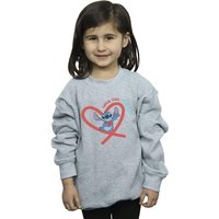 Disney Girl's Lilo & Stitch Love You Mum Sweatshirt in Grey | Size: 9 Years