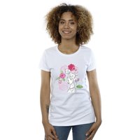 Disney Women's 101 Dalmatians Flowers Cotton T-Shirt in White | Size: Large