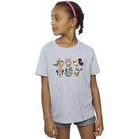 Disney Girl's Mickey Mouse & Friends Faces Cotton T-Shirt in Grey | Size: 7-8 Years