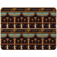 Benjamin Tate Design Orange & Black Hieroglyphs Blanket in Natural | Size: 120 cm x 150 cm
