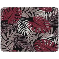 Benjamin Tate Design Tropical Leaves In Red White & Grey Blanket in Natural | Size: 120 cm x 150 cm