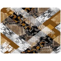 Benjamin Tate Design Geometric Snake Skin & Patterns Blanket in Natural | Size: 120 cm x 150 cm