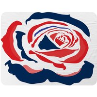 Benjamin Tate Design Red & Blue Rose Print Blanket in Natural | Size: 120 cm x 150 cm