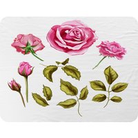 Benjamin Tate Design Roses & Leaves Blanket in Natural | Size: 120 cm x 150 cm