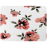 Benjamin Tate Design Pink Flowers Blanket in Natural | Size: 120 cm x 150 cm