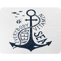 Benjamin Tate Design Everybody Needs Vitamin Sea Blanket in Natural | Size: 120 cm x 150 cm