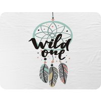 Benjamin Tate Design Cute Print In Boho Style Blanket in Natural | Size: 120 cm x 150 cm