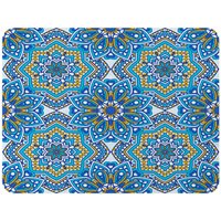 Benjamin Tate Design Floral & Geometric Embellished Tiles Blanket in Natural | Size: 120 cm x 150 cm