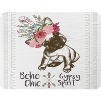 Benjamin Tate Design Portrait Of French Bulldog Puppy Blanket in Natural | Size: 120 cm x 150 cm