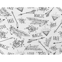 Benjamin Tate Design Tribal Feathers Arrows & Diamonds Blanket in Natural | Size: 120 cm x 150 cm