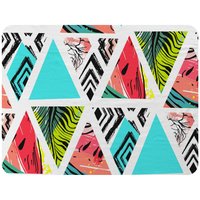 Benjamin Tate Design Aztec & Tropical Palm Leaves Blanket in Natural | Size: 120 cm x 150 cm