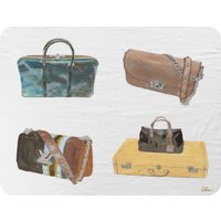 Benjamin Tate Design Handbag Collage Blanket in Natural | Size: 120 cm x 150 cm