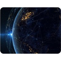 Benjamin Tate Design Connection Lines Around Earth Globe Blanket in Natural | Size: 120 cm x 150 cm