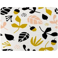 Benjamin Tate Design Leaves Acorns & Branches Blanket in Natural | Size: 120 cm x 150 cm