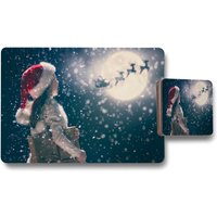 Benjamin Tate Design kids enjoy the holiday placemat coaster set in Natural