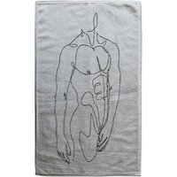 Benjamin Tate Design line art of male body Designer Bath Towel in Yellow