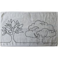 Benjamin Tate Design line drawing of trees Designer Bath Towel in Purple