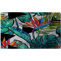 Benjamin Tate Design flowers with contour Designer Bath Towel in Yellow