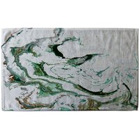 Benjamin Tate Design Gold & Green Marble Soft Bath Towel