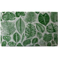 Benjamin Tate Design Leaves Mixed Soft Bath Towel in Green