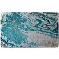 Benjamin Tate Design Marble In Blue Soft Bath Towel