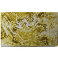 Benjamin Tate Design Golden Swirled Marble Soft Bath Towel in Gold