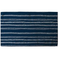 Benjamin Tate Design White Rope Soft Bath Towel in Blue