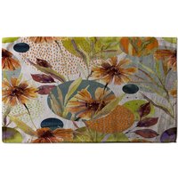 Benjamin Tate Design Autumn Flowers Soft Bath Towel in Orange