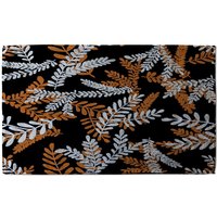 Benjamin Tate Design White & Orange Olive Leaves Soft Bath Towel
