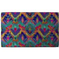 Benjamin Tate Design Abstract Ethnic Ikat Pattern Soft Bath Towel in Yellow