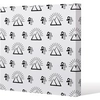 Benjamin Tate Design Egyptian pyramid & ankh (Canvas Print) / 46 x 46 x 4cm in Natural | Size: 46 x 46 x 4 cm