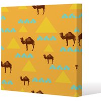 Benjamin Tate Design Seamless pattern with camels (Canvas Print) / 101 x 101 x 4cm in Natural | Size: 101 x 101 x 4 cm