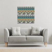 Benjamin Tate Design Tribal art, Egyptian vintage ethnic silhouettes (Canvas Print) / 61 x 61 x 4cm in Natural | Size: 61 x 61 x 4 cm