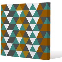 Benjamin Tate Design Autumn Geometric triangles (Canvas Print) / 46 x 46 x 4cm in Natural | Size: 46 x 46 x 4 cm