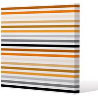 Benjamin Tate Design striped pattern, orange black gray beige & brown (Canvas Print) / 127 x 127 x 4cm in Natural | Size: 127 x 127 x 4 cm