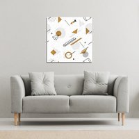 Benjamin Tate Design Trendy geometric elements (Canvas Print) / 114 x 114 x 4cm in Natural | Size: 114 x 114 x 4 cm