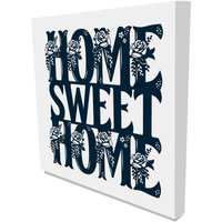Benjamin Tate Design Home Sweet Home (Canvas Print) / 46 x 46 x 4cm in Natural | Size: 46 x 46 x 4 cm