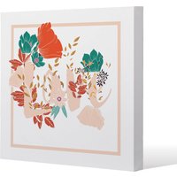 Benjamin Tate Design Love & Flowers (Canvas Print) / 114 x 114 x 4cm in Natural | Size: 114 x 114 x 4 cm