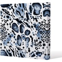Benjamin Tate Design Blue Leopard Print (Canvas Print) / 90 x 90 x 4cm in Natural | Size: 90 x 90 x 4 cm